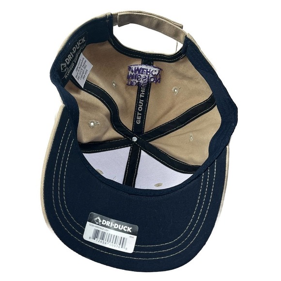 AOS Cap, Austin Oral Surgery Hat Adjustable Strapback DRI-DUCK Patch Logo Tan - Picture 8 of 12